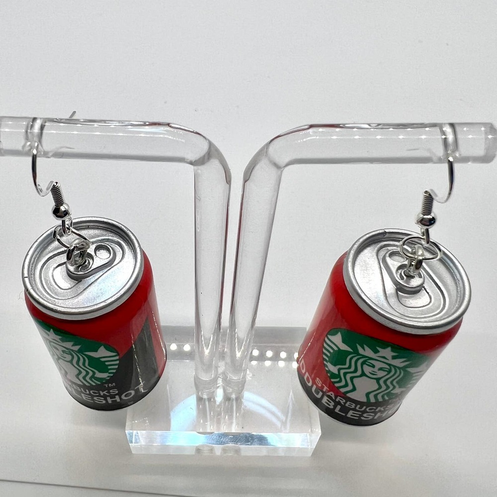Starbucks Earrings - Coffee Espresso Can Earrings - Drink Earrings - Picture 2 of 7